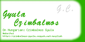 gyula czimbalmos business card